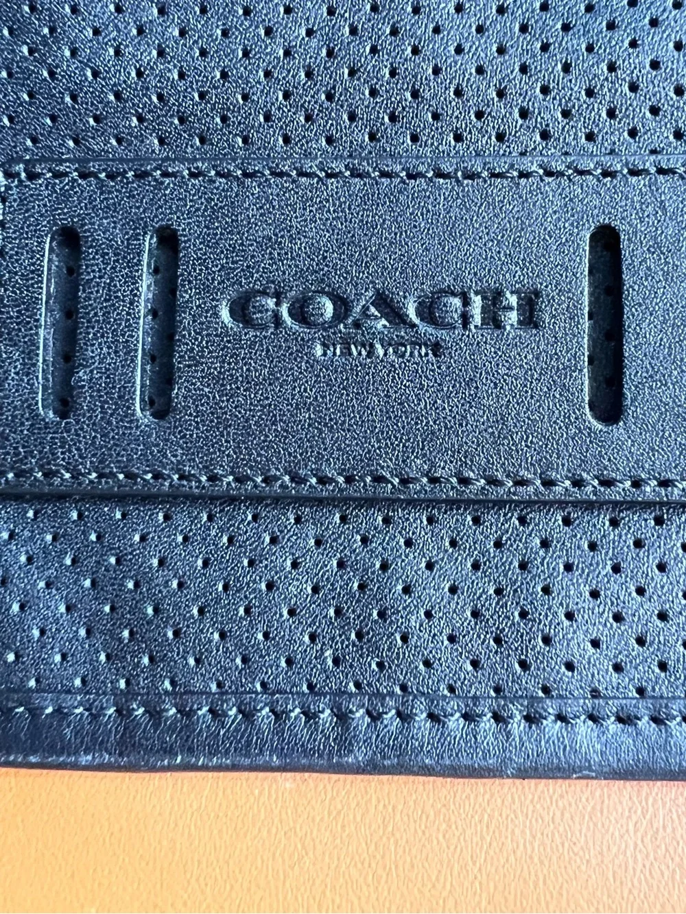 COACH Track Messenger bag in Tan Blue Colorblock Signature Canvas